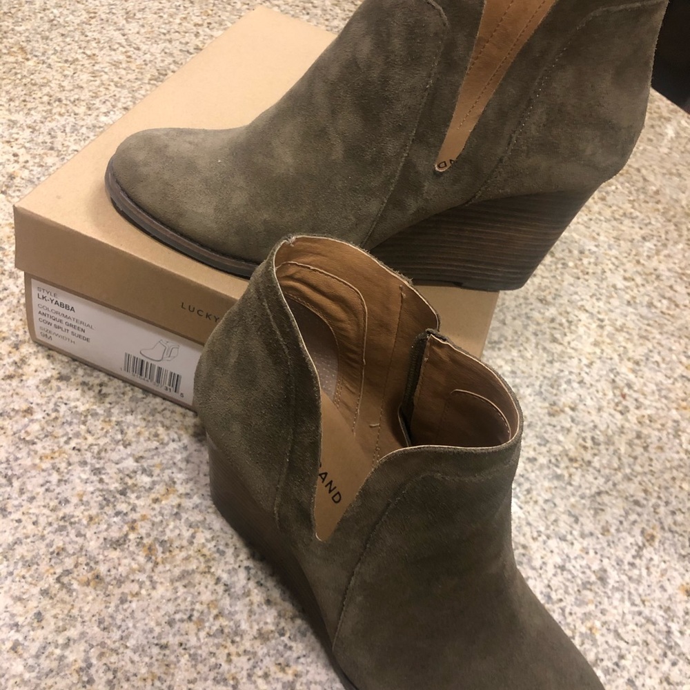 Lucky Brand Wedge Booties Size 9